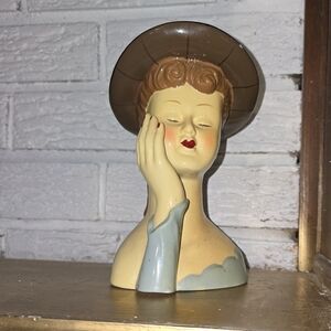 Head Vase Vintage 1950’s Lady Woman